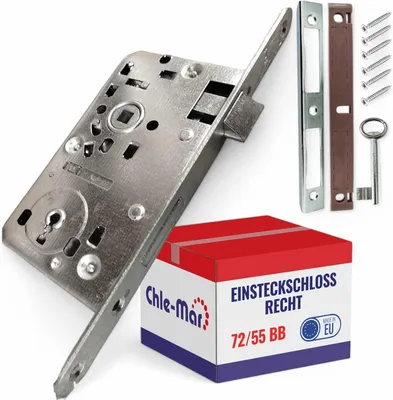 Produktbild von Einsteckschloss 72/55, Metall, für Innentüren, mit Schlüsseln und Montagematerial