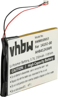 Produktbild von vhbw Akku Ersatz für Jabra AHB412434PJ, 14192-00 für Wireless Headset Kopfhörer (230 mAh, 3,7 V, Li-Polymer)