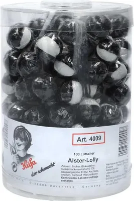 Produktbild von Küfa Alster Lolly Lutscher mit Lakritzgeschmack 100 Stück 1800g