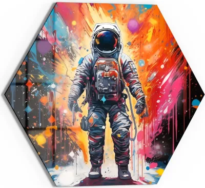 Produktbild von DEQOART Glasbild Echtglas 55x48 cm 'Kosmischer Farbpfad' Wandbild Bild modern Deko