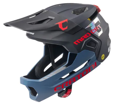 Zdjęcie produktu dla Kask dziecięcy Cratoni Madcat Mips w kolorze szarym metalicznym/czerwonym matowym – rozmiar S/M (49–56 cm)