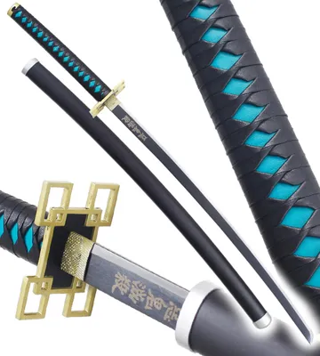 Produktbild von Anime Cosplay Katana Muichiro Tokito Schwert aus Stahl Kimetsu No Yaiba Saber