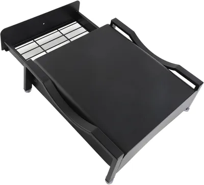 Obrázek produktu pro Nerezové síto Ø 24 cm s nožičkami, odtokem a sklápěcím mechanismem, černé