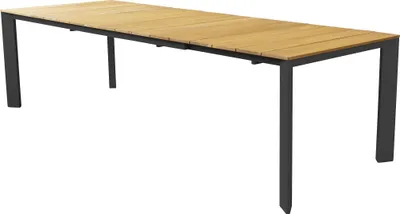 Immagine prodotto di Milani Home - tavolo da giardino allungabile, alluminio e teak, piano in teak, 10 posti, marrone chiaro e antracite, piano 211/276 x 100 cm