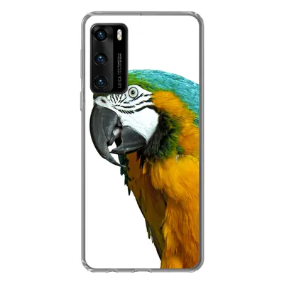 Produktbild von MuchoWow® Handyhülle Schutzhülle Hülle für Huawei P40 Papagei - Vogel - Federn - Porträt Silikon Softcase Handy Hülle - Handytasche