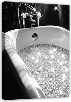 Produktbild von Leinwandbilder Badezimmer - 60x40 cm - Bilder - Wandbilder XXL - Wanddekoration - Leinwandbild Abstrakt Schwarz