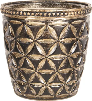 Immagine prodotto di Portacandele Clayre & Eef Ø 9x9 cm Fiori di vetro marrone