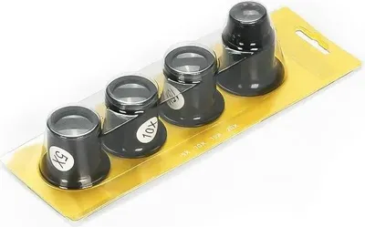 Obrázek produktu pro Sada 4 hodinářských kukátek - 5 x 10 x 15 x 20 zvětšení.