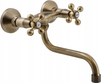 Produktbild von Elegant 's' Typ Antik Messing Badezimmer Hahn Küche Wasserhahn alten Retro Köpfe