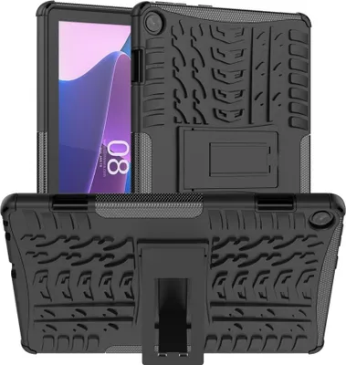 Produktbild von Lenovo Tab M10 Gen 3 Hülle - Panzer Back Cover mit Ständer - Schwarz