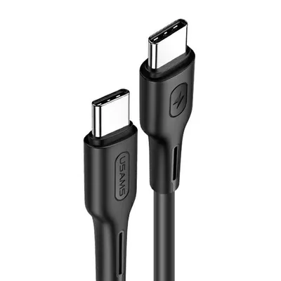 Produktbild von Usams Kabel U43 Usb-C Zu Usb-C 100W Pd Schnellladung 5A 1.2M Schwarz/Schwarz Sj459Usb01 (Us-Sj459)