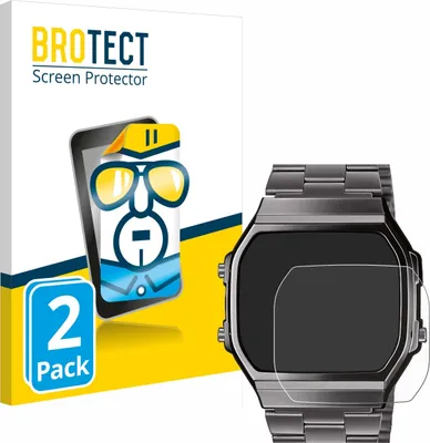 Produktbild von 2x Für Casio A168WEGG-1BEF Schutzfolie BROTECT Displayschutz Display Schutz Folie Klar Transparent
