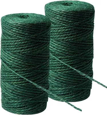 Produktbild von Gartenschnur 200 m, 2 mm, Gruenes Juteband, fuer Gartenarbeit, Floristik, DIY
