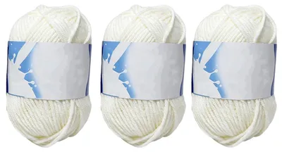 Produktbild von Strickgarn Milchfaser 3 x 50 g weich dick Baumwolle handgewebt weiß