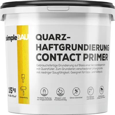 Produktbild von SimpleBau CONTACT PRIMER Gebrauchsfertige Grundierung unter Putz für den Innen- und Außenbereich auf schwierigen Untergründen, 15kg