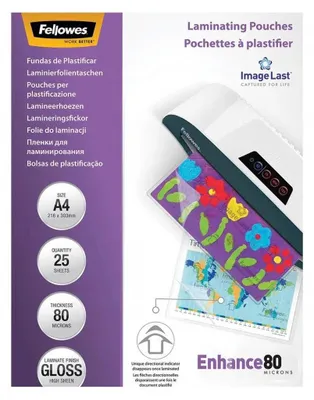 Produktbild von Fellowes 5396205, Transparent, Glänzend, A4, 0,08 mm, 210 mm, 1 mm