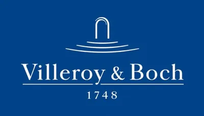 The image displays the Villeroy & Boch logo and brand name with the year 1748 underneath, set against a solid blue background. It appears to be marketing or branding material.