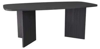 Produktbild von Selsey Piano – Esstisch rechteckig mit abgerundeten Ecken, 190 cm, Holzoptik Esche Schwarzgrau