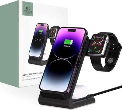 Image de Tech-Protect Qi15W-A20 3In1 Wireless Charger Noir
