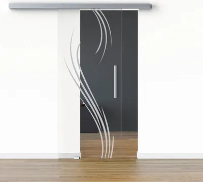 Produktbild von Pertura Glasschiebetür Komplettset Glera Essence 01 775x2175 mm Links inkl.Beschlag Selir Aluminium Edelstahloptik,Stang
