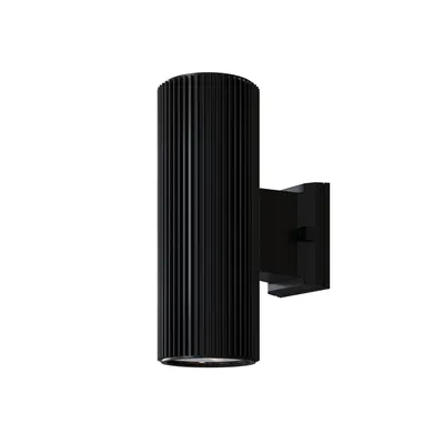 Zdjęcie produktu dla Lampa ścienna, czarny metal, IP54, gniazdo E27, wysokość 26 cm