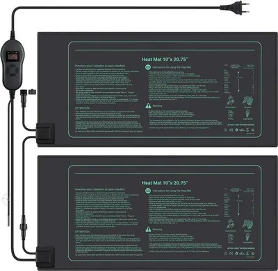 Image de Tapis chauffant thermoélectrique pour culture, 2 pièces, 25 x 52 cm, étanche, 30 W, tapis de culture, tapis chauffant pour la culture des plantes
