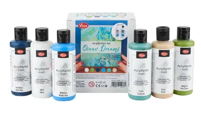 Image de ViVA DECOR set de peinture acrylique "Ocean Dreams" 6 pièces