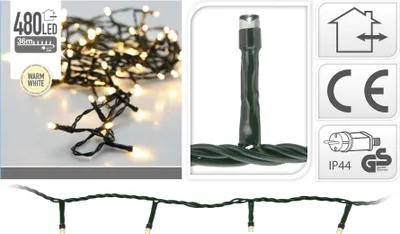 Produktbild von Feste Lichterkette 480 LEDs Warmweiß 39m Für den Außenbereich IP44