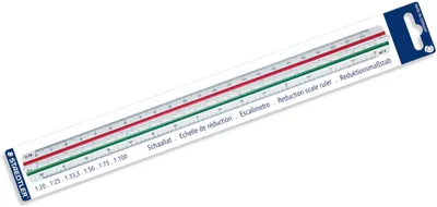 Produktbild von Reduktionsmaßstab Mars Kunststoff 33cm Teilung 1:20, 1:25, 1:33,3, 1:50, 1:75, 1:100 Packung mit 6 Stück