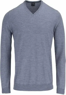 Produktbild von OLYMP modern fit trui wol, V-hals, grijs