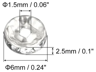 Produktbild von 200 Stš¹ck 6mm Rondelle Spacer Perlen zum Auff?deln Zwischenperlen fš¹r Armb?nder, Strass Spacer Perlen, Abstandsperlen fš¹r DIY Armband Halskette Schmuckherstellung, Silber Wei?