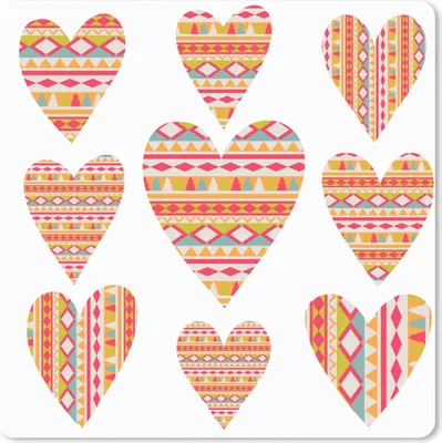 Produktbild von MuchoWow® Mauspad Mousepad Herz - Südamerika - Muster 20x20 cm - Mousepads - Maus Mat - Pad - Mausunterlage - Desk Mat - Bureauartikeln