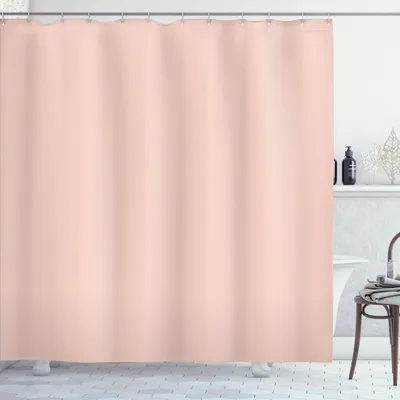 Immagine prodotto di ABAKUHAUS Tenda da doccia a righe, righe verticali color pastello, motivo ornamentale retrò, 175 x 180 cm, pesca chiaro e rosa