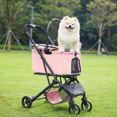 Produktbild von Hundenkinderwagen 2 in 1 mit Tragetasche und Faltbarem Design für Hunde und Katzen