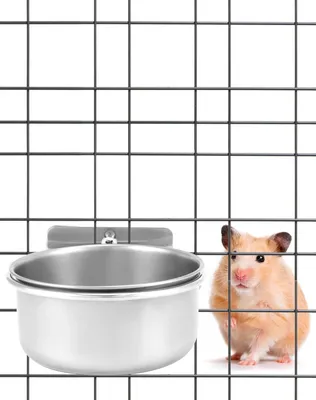 Produktbild von Set von 2 rostfreien Futterbehältern für Vögel zum Aufhängen Zubehör für Vogelkäfige Zubehör für Rattenkäfige (10 x 45 cm)