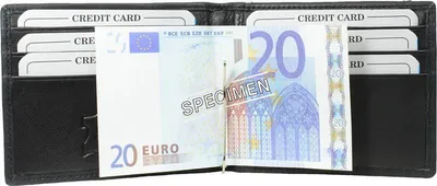 Produktbild von Geldbörse Dollarclip mit Kleingeldfach Lamm Nappa Leder schwarz uni