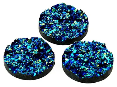 Produktbild von Vintageparts 4 Cabochons Eiskristalle in Türkis, 20 mm