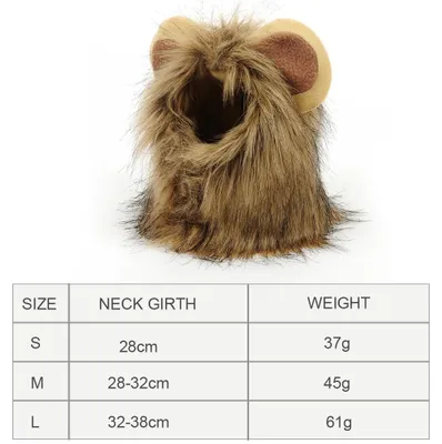 Imagen del producto de Peluca de león para mascotas, disfraz de león para perros, gatos y otras mascotas, ideal para fiestas de Halloween, Navidad u otras celebraciones