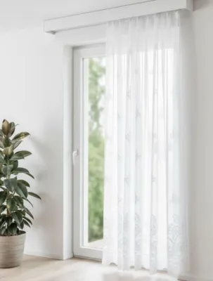 Produktbild von Fertigstore "Andrea" weiß mit Faltenband - Gardinen von Albani: 145x450cm / Weiß Größe (HxB): 145x450cm Farbe: Weiß