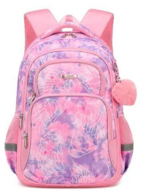 Immagine prodotto di Zaino per bambini, ragazze e adolescenti, zaino scolastico, ergonomico, resistente alle intemperie, rosa, con motivo a cuore, capacità 20L, dimensioni 43x33x17.5 cm