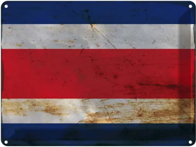 Produktbild von vianmo Blechschild 30x40 cm Costa Rica Flagge Fahne Wappen