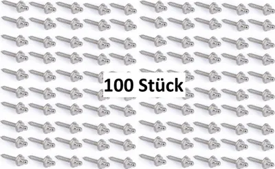 Produktbild von TENAX®-Set 20/30/50/100 Stk. Schrauben Ø 3,4 mm 16 mm Edelstahl vernickelt Größe: 100er Set