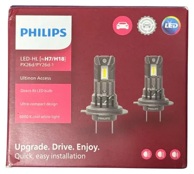 Productafbeelding van Philips Ultinon Access 11342U2500C2: Snelle en eenvoudige installatie, 12V, H4, LED, 5800K, 2 stuks
