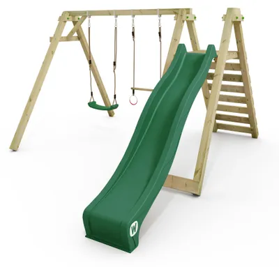 Immagine prodotto di Altalena da giardino Wickey Smart Swift con scivolo extra lungo e accessori, colore verde