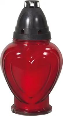 Zdjęcie produktu dla Lampa cmentarna SRDCE szkło 150g d12x22cm