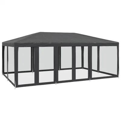 Obrázok produktu pre Párty stan s 10 sieťkovanými bočnými stenami antracit 6x4m HDPE