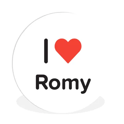 Produktbild von MuchoWow® Rundes Wandbild - Runde Bilder Ich liebe - Romy - Mädchen Ø 90 cm Kreis Wanddekoration Kunststoff - Wandkreis - Wandschmuck - Wand-Kreis - Wohnzimmer - Bild - Runde - Wanddeko - Dibond - Kunstdrucke