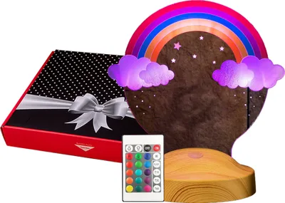 Produktbild von Regenbogen UV Druck 3D Nachttischlampe Taufgeschenk Geburtstagsgeschenk für Mädchen