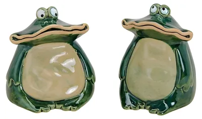 Produktbild von Wurm Froschstatue - 12 cm - Gartenstatue - grun - Keramik - Frosch/Krote