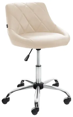 Produktbild von CLP Arbeitshocker Lazio drehbar mit Chromgestell creme Material Kunstleder